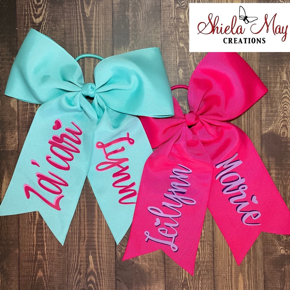 Personalized Cheer Bow Ponytail